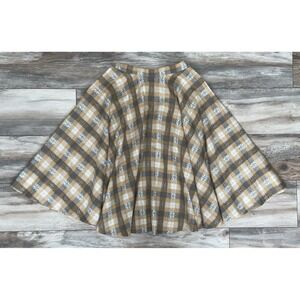 Pendleton Vintage  Wool Pleated Skirt Size 12 Brown Plaid